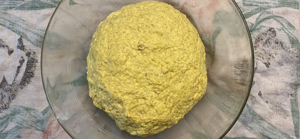 Bright yellow turmeric dough